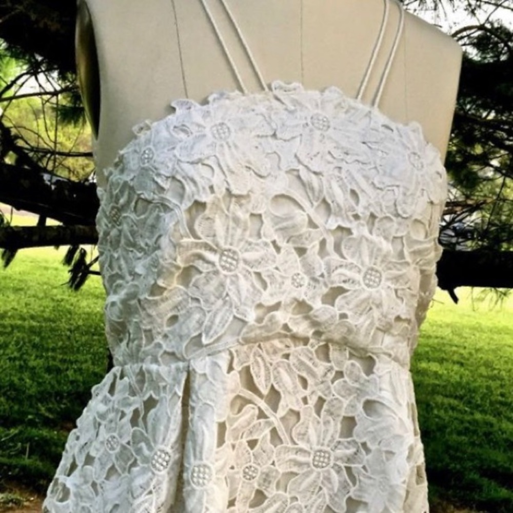 Free people floral lace top size small